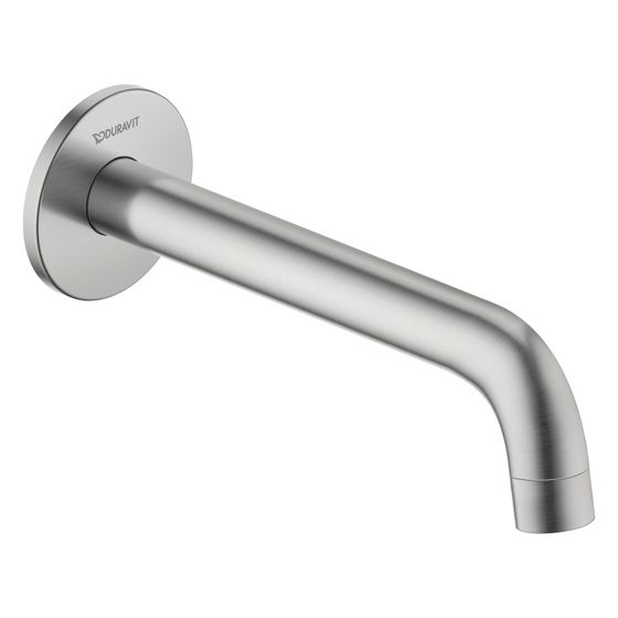 Duravit No.1 Wanneneinlauf Wandmontage Edelstahl gebürstet Rosette rund Ausladung 198mm