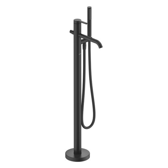 Duravit C.1 Einhebel-Wannenmischer bodenstehend, Mattschwarz, Ausladung 201mm, Höhe 904mm, 2 Verbraucher