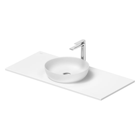 Duravit Sivida Aufsatzbecken mit Konsole 500x1080x123mm, Rund, 1 Becken, 1 Waschplatz, Weiß Seidenmatt