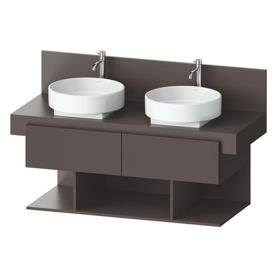 Duravit Balcoon Konsolen-Waschtischunterbau wandh 570x1200x534mm Schieferbraun Strukturiert Matt/Matt ohne KSP, 2 SK