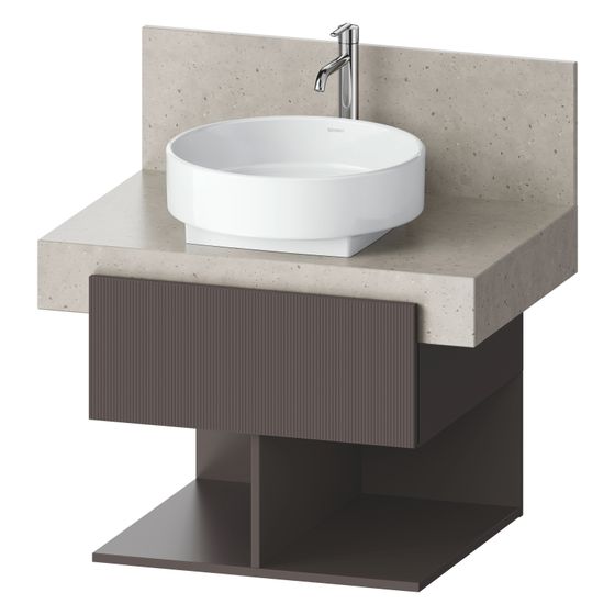 Duravit Balcoon Konsolen-Waschtischunterbau wandh.570x600x522mm Schieferbraun Strukturiert Matt/Matt ohne KSP Dekor 1 SK, 2 oF