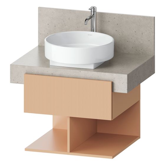 Duravit Balcoon Konsolen-Waschtischunterbau wandh.570x600x522mm Terraccino Strukturiert Matt/Matt ohne KSP Dekor 1 SK, 2 oF