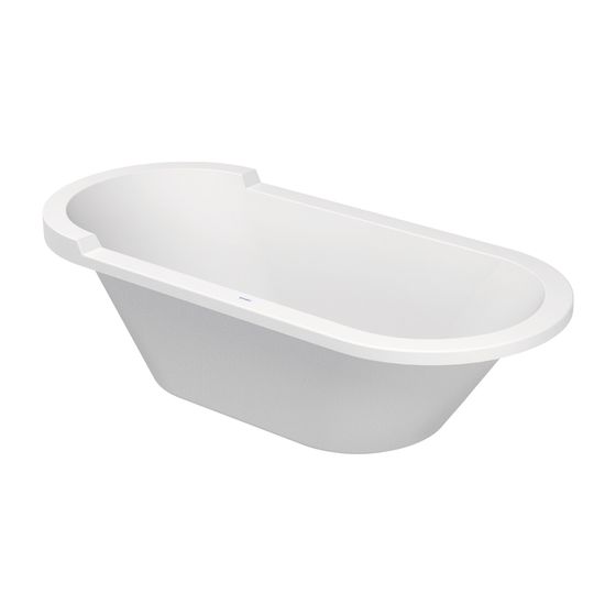 Duravit Starck Wannen Badewanne 520x800x1800mm, 170l, Weiß glänzend, Oval, Einbau, 2 Rückenschrägen