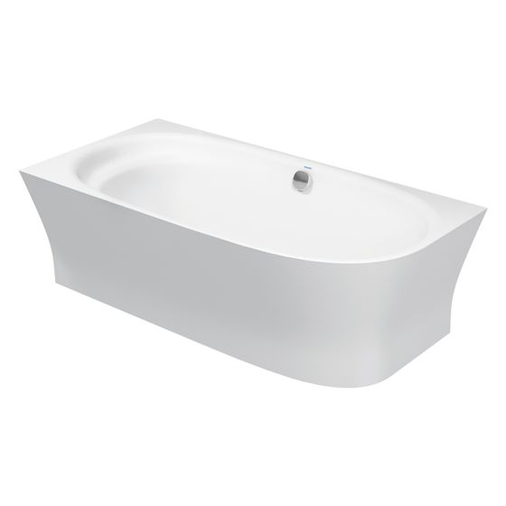 Duravit Cape Cod Badewanne 510x900x1900mm, Mattweiß, Halbrund, Ecke L, 1 Rückenschräge L, 205l, Nahtlose Verkleidung