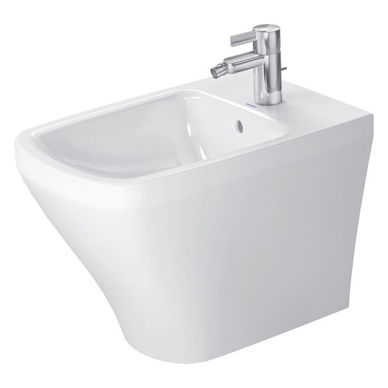 Duravit DuraStyle Stand Bidet 575x370x400mm, Weiß Hochglanz, 1 HL, mit Überlauf, Back to wall