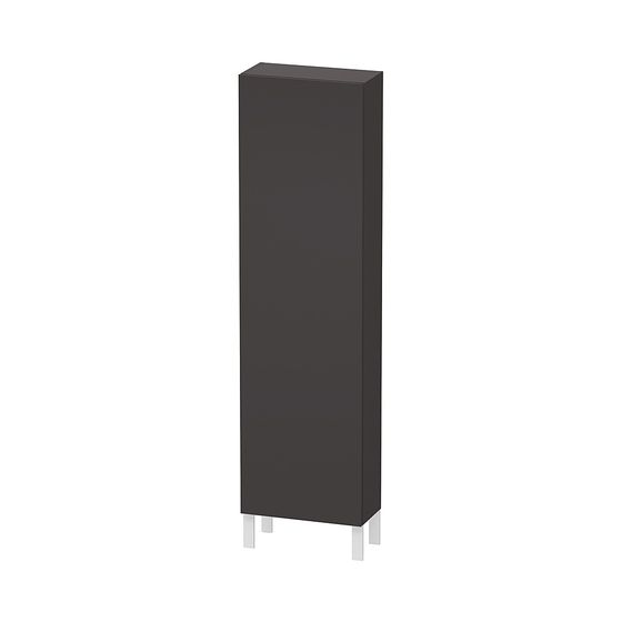 Duravit L-Cube Hochschrank Dekor 243x500x1760mm, Graphit SM, 1 Tür L, Grifflos, 4 Glasfachböden, 50mm