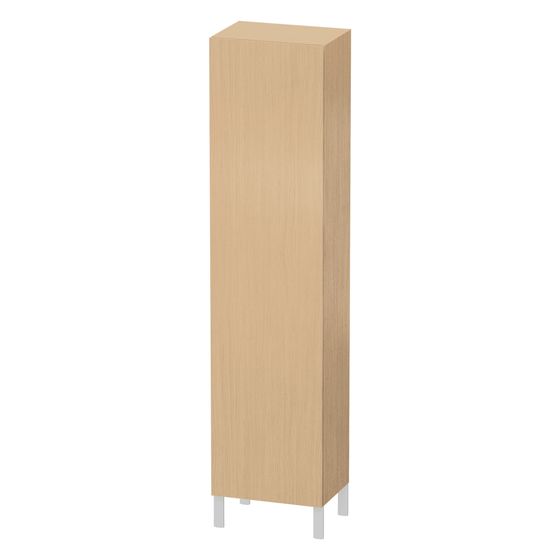Duravit L-Cube Hochschrank Dekor variabel 200-363x250-500x1321-2000mm Natur Eiche Matt, 1 Tür R, Grifflos, 3 Glas-FB, 50mm