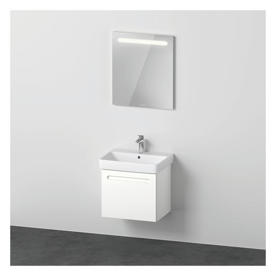 Duravit No.1 Möbel-Set, Möbelwaschtisch, Waschtischunterbau, Spiegel 450x600x2000mm, 1 Auszug, Mattweiß, 600mm, Innen-SBK