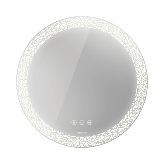 Duravit Happy D.2 Spiegel Wandmontage 55x700x700mm, Mattweiß, LED, 61W, Lichtfeld G, Betätigung berührungslos unten/vorne/mitte