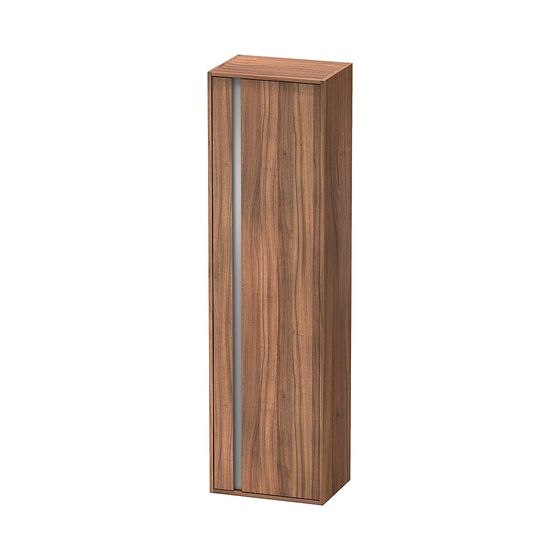 Duravit Ketho Hochschrank Dekor 360x500x1800mm Nusb.Matt, 1 Tür R, Griffleiste Silber, 3 Glasfachböden, 1 Holzfachboden, 20mm