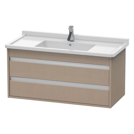 Duravit Ketho Waschtischunterbau wandh. 455x1000x480mm Leinen Matt, Griffleiste, 2 SK, Aus./Schürze für 030410