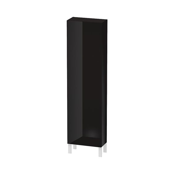 Duravit L-Cube Hochschrank Dekor 243x500x1760mm Schwarz HG, 1 Tür L, Grifflos, 4 Glasfachböden mit Aluträgersystem, 50mm