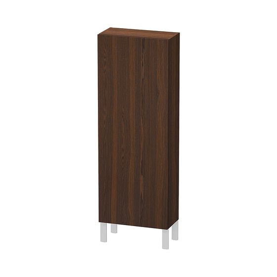 Duravit L-Cube Halbhochschrank Echtholzfurnier 243x500x1320mm Nusb.gebürstet Matt, 1 Tür R, 3 Glas-FB mit Alutr. Grifflos