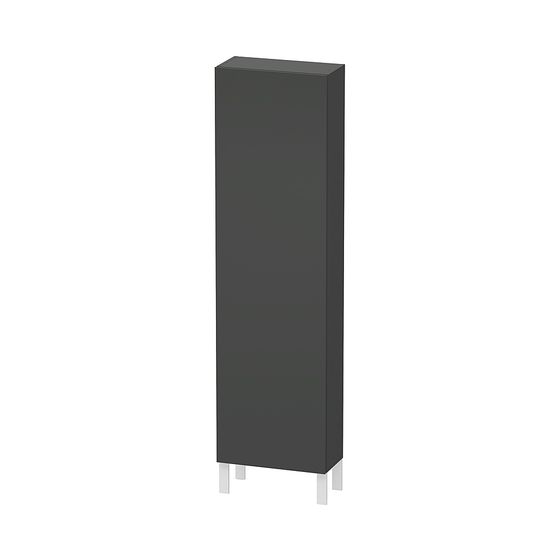 Duravit L-Cube Hochschrank Dekor 243x500x1760mm, Graphit Matt, 1 Tür R, Grifflos, 4 Glasfachböden, 50mm