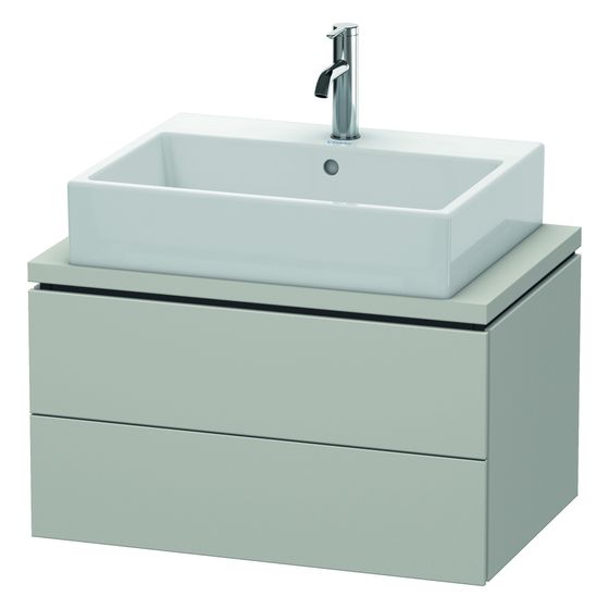 Duravit L-Cube Konsolenwaschtischunterbau wandh. 477x720x400mm ohne KSP Compact, Betongrau Matt, Grifflos, 2 SK