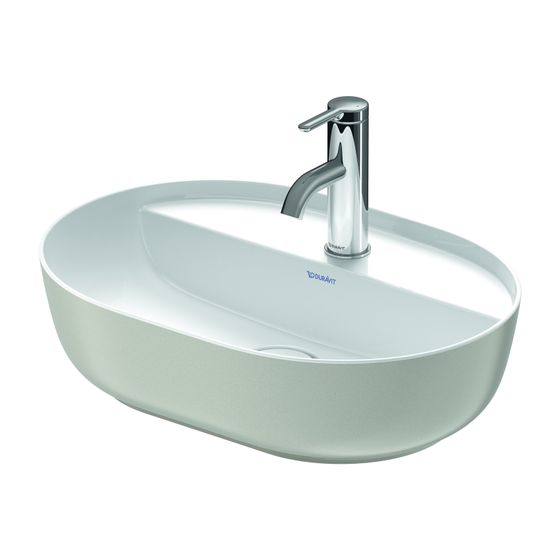 Duravit Luv Aufsatzbecken 500mm Weiß Hochglanz/Grau Seidenmatt WonderGliss DuraCeram oval mit HLB ohne Überlauf
