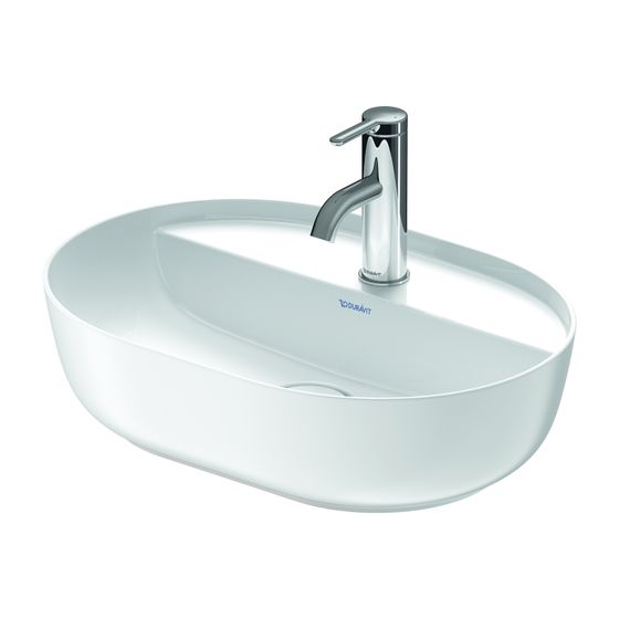 Duravit Luv Aufsatzbecken 500mm, Weiß Hochglanz/Seidenmatt, DuraCeram, Oval, mit HLB ohne Überlauf