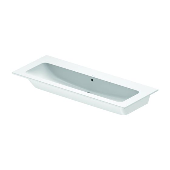 Duravit ME by Starck Waschtisch 490x1230x180mm, WonderGliss, Weiß SDM, Rechteckig, 1 WP mittig, mit ÜL, o.HL, 23611232601