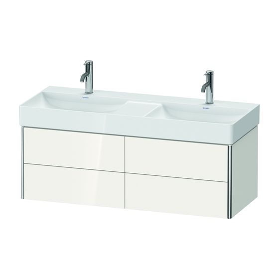 Duravit XSquare Waschtischunterbau wandh. 460x1184x397mm Weiß Hochglanz, Grifflos, 4 SK, Aus./Schürze, XS416402222