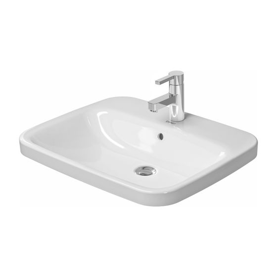 Duravit DuraStyle Einbauwaschtisch 495x615x170mm, Weiß Hochglanz, WonderGliss, mit HLB/Überlauf, 1 HL, Einbau von oben