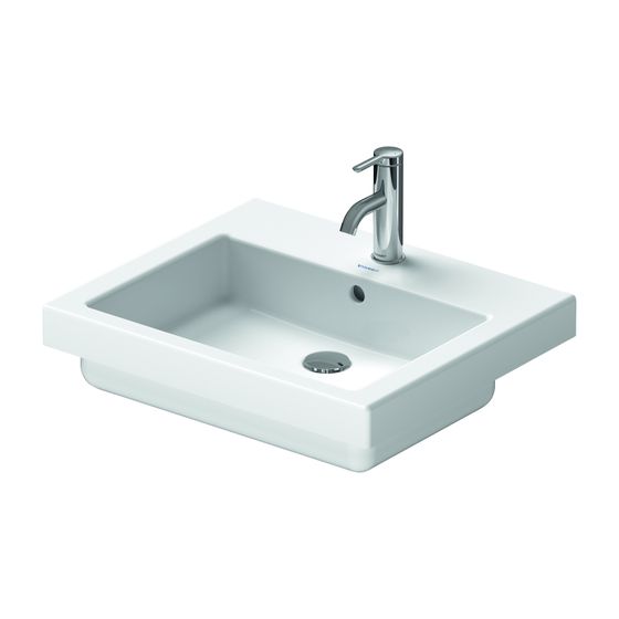 Duravit Vero Einbauwaschtisch 465x550x180mm, Weiß Hochglanz, mit HLB/Überlauf, 1 HL, Einbau von oben