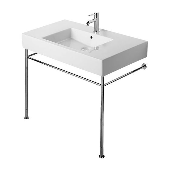 Duravit Vero Metallkonsole 455x808x715-780mm, für 032985, Chrom poliert, Höhenverstellbar 65mm, mit Handtuchhalter