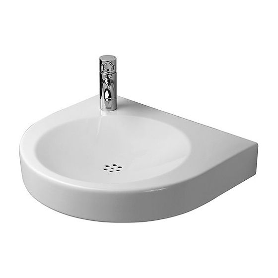 Duravit Architec Waschtisch 520x575x105mm wandhäng., Weiß Hochglanz, Halbrund, 1 Waschplatz mittig, 1 HL L, ohne ÜL