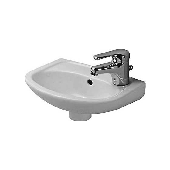 Duravit Design Classics Handwaschbecken 265x365x135mm Weiß Hochglanz, Halbrund, 1 Waschplatz mittig, 2 Hahnlöcher, mit Überlauf