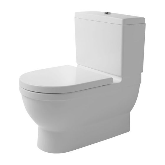 Duravit Starck 3 Stand WC für Kombination 735x435x435mm, Weiß Hochglanz, 6l, Tiefspüler, geschlossen, waager. ohne Spülkasten