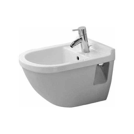 Duravit Starck 3 Wandbidet 540x355x320mm, Weiß Hochglanz, WonderGliss, 1 HL, mit HLB/Überlauf