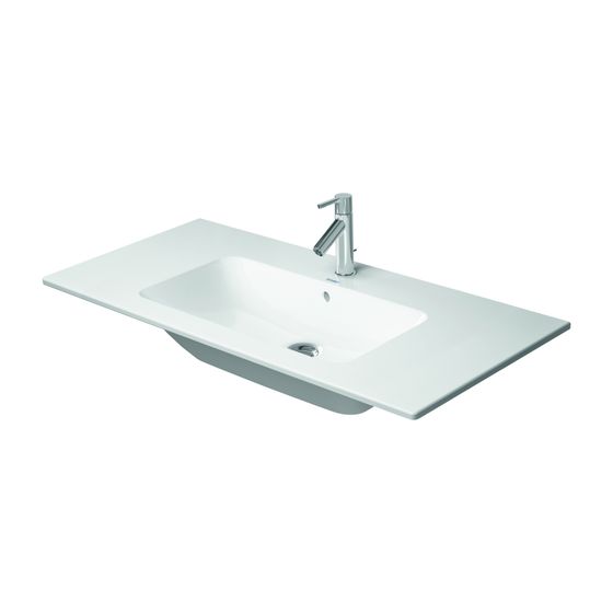 Duravit ME by Starck Waschtisch 490x1030x175mm, WonderGliss, Weiß Hochglanz, Rechteckig, 1 Waschplatz mittig, mit Überlauf