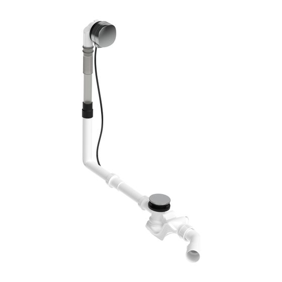 Duravit Ab- und Überlaufgarnitur mit Zulauf, Wanneneinlauf, Chrom glänzend, Quadroval, Bowdenzuglänge 850mm