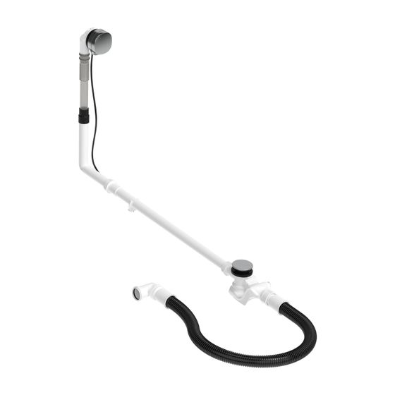 Duravit Ab- und Überlaufgarnitur mit Zulauf, Wanneneinlauf, Chrom glänzend, Quadroval, Bowdenzuglänge 1100mm, flexibler Abl.