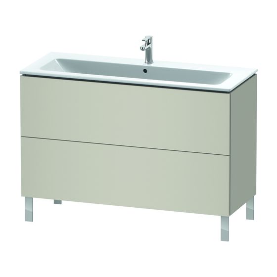 Duravit L-Cube Waschtischunterbau bodenstehend 481x1220x704mm Taupe Matt/ Grifflos 2 Auszüge Ausschnitt/Schürze