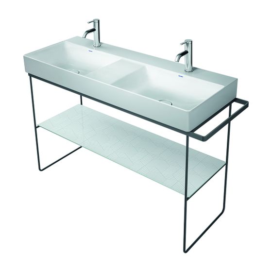 Duravit DuraSquare Metallkonsole 451x1265x740-790mm variabel, Chrom poliert, bodenstehend/unter Waschtisch Höhenverstellbar 50mm