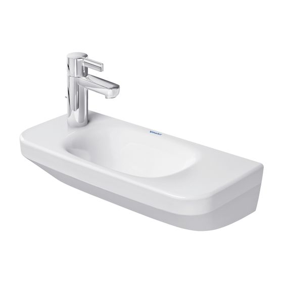 Duravit DuraStyle Handwaschbecken 220x500x120mm, Weiß Hochglanz, WonderGliss, Rechteckig, 1 Waschplatz mittig, ohne Überlauf