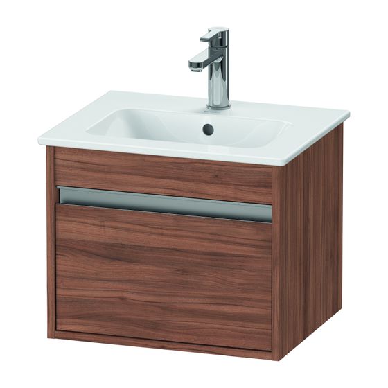 Duravit Ketho Waschtischunterbau wandh. 412x500x410mm, Compact Nusb.Matt, Griffleiste Silber, 1 AZ, mit Dämpfung