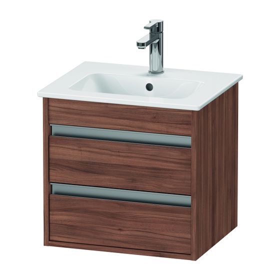 Duravit Ketho Waschtischunterbau wandh. 412x500x480mm Compact, Nusb.Matt, Griffleiste, 2 SK, Ausschnitt/Schürze