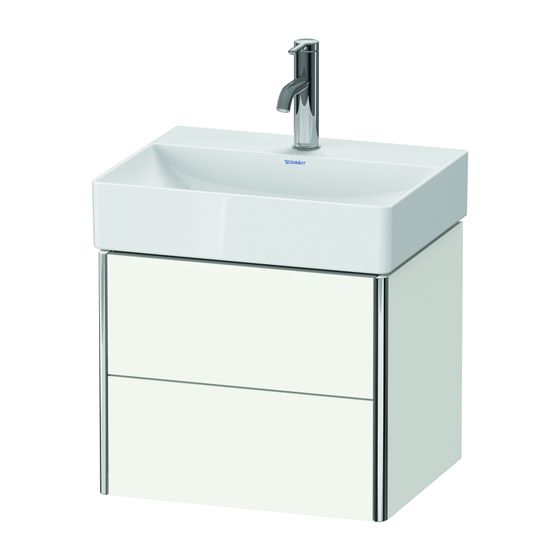 Duravit XSquare Waschtischunterbau wandhäng. 390x484x397mm Compact, Weiß Seidenmatt, Grifflos, 2 SK
