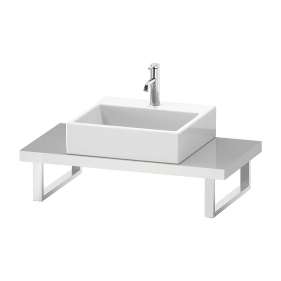 Duravit L-Cube Konsole variabel 480x800-2000x45mm, Compact Taupe SM, ohne Konsolenträger, 1 Ausschnitt/Waschplatz, mittig