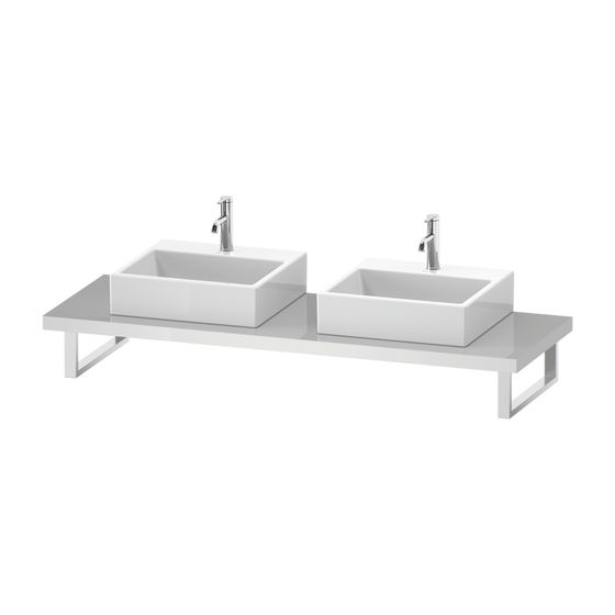 Duravit L-Cube Konsole variabel 550x800-2000x45mm, wandhäng., Weiß SM, ohne Konsolenträger, 2 Ausschnitte/Waschplätze