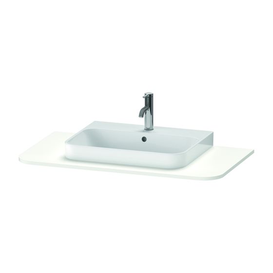 Duravit Happy D.2 Konsole 550x1000x16mm, Weiß Seidenmatt, ohne Konsolenträger, 1 Ausschnitt/Waschplatz, mittig
