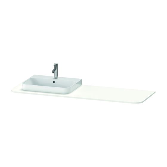 Duravit Happy D.2 Konsole 550x1600x16mm, 1 Ausschnitt/Waschplatz R, Taupe SM, ohne Konsolenträger