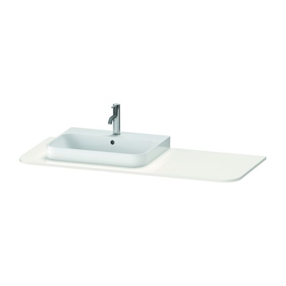 Duravit Happy D.2 Konsole 550x1300x16mm, L, Taupe SM, ohne Konsolenträger, 1 Ausschnitt/Waschplatz, mittig
