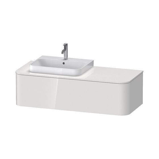 Duravit Happy D.2 Konsolen-WTU wandh. 550x1300x354mm L, Taupe SM, ohne KSP, Dekor, 2 SK, 1 AZ L, Grifflos, HP4942L83830010