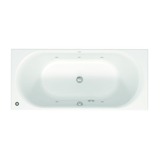 Duravit D-Neo Whirlwanne Rechteckig, Einbau, 800x1800x485mm, Jet Project, 2 Rückenschrägen, 230l, Innen 465mm, Weiß glänzend