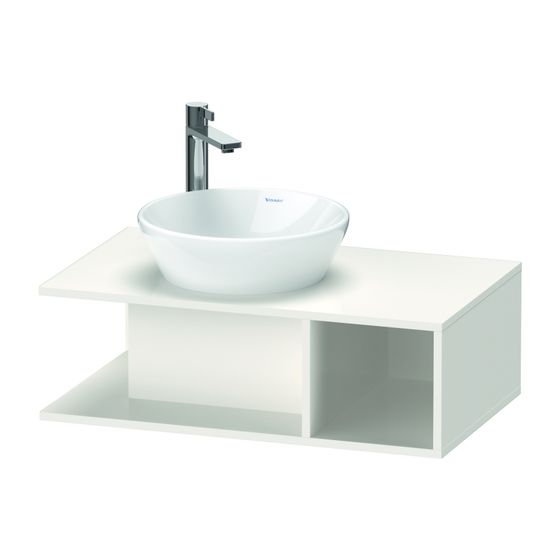 Duravit D-Neo Konsolenwaschtischunterbau wandh. 480x800x260mm, Compact, Weiß Hochglanz, Grifflos, 1 offenes Fach