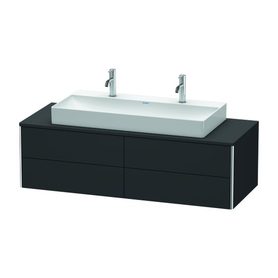 Duravit XSquare Konsolenwaschtischunterbau wandhäng. 548x1400x400mm Graphit SM ohne KSP, Grifflos, 4 SK