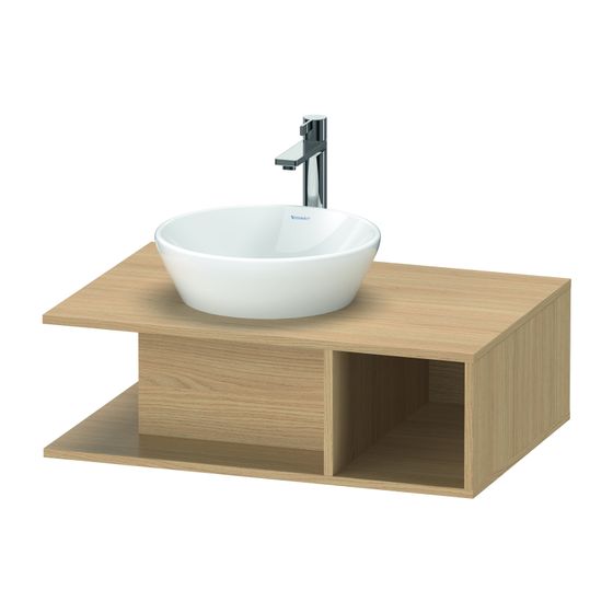 Duravit D-Neo Konsolenwaschtischunterbau wandhäng. 550x800x260mm, Natur Eiche Matt, Grifflos, 1 offenes Fach