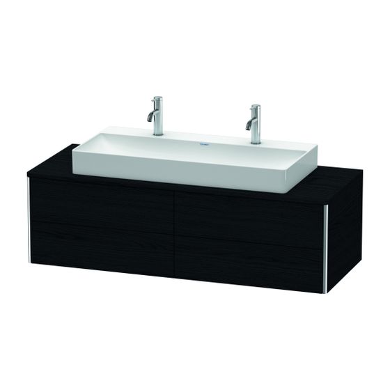 Duravit XSquare Konsolenwaschtischunterbau wandhäng. 548x1400x400mm Eiche Mattschwarz ohne KSP, Grifflos, 4 SK